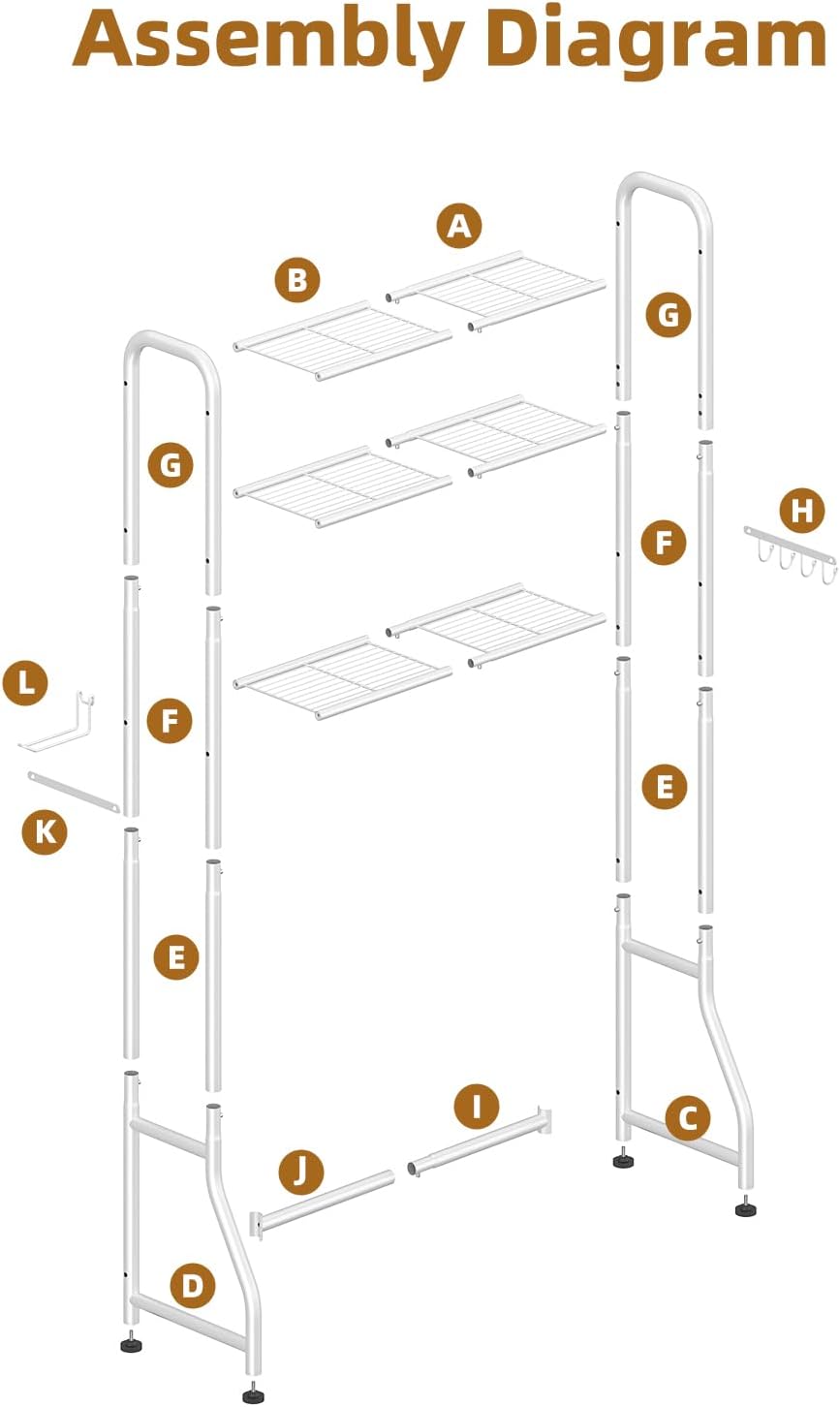Over-The-Toilet Bathroom Storage Shelf – Space Saving Organizer