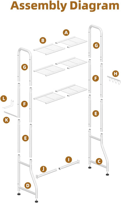 Over-The-Toilet Bathroom Storage Shelf – Space Saving Organizer