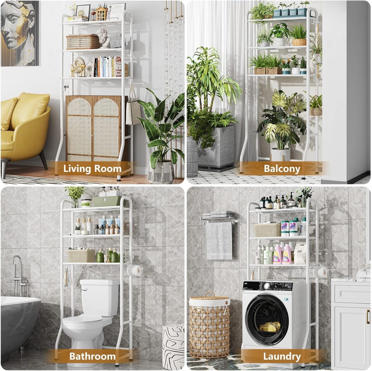 Over-The-Toilet Bathroom Storage Shelf – Space Saving Organizer