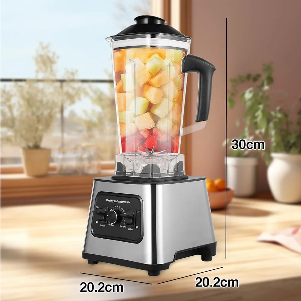 4-in-1 Professional Blender 2.5L – 6000W High Power | Smoothie Maker, Coffee Grinder, Citrus Juicer | 9 Speed Control