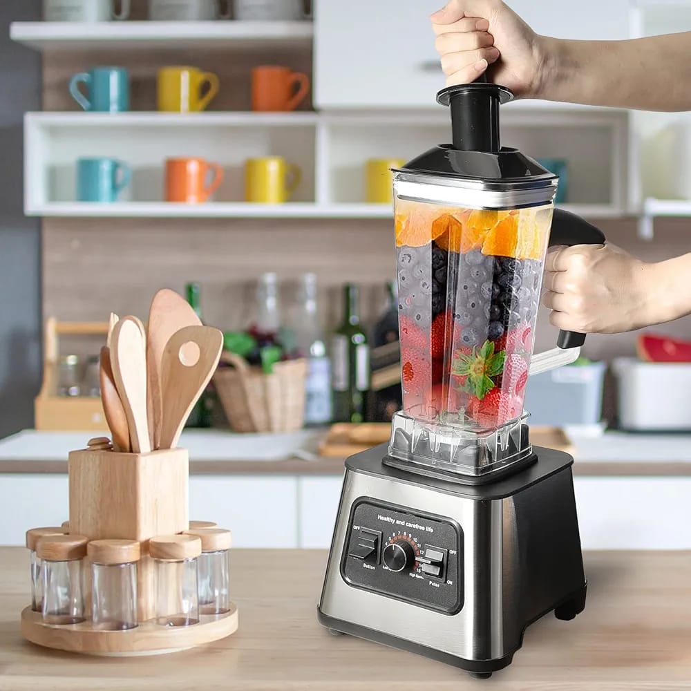 4-in-1 Professional Blender 2.5L – 6000W High Power | Smoothie Maker, Coffee Grinder, Citrus Juicer | 9 Speed Control