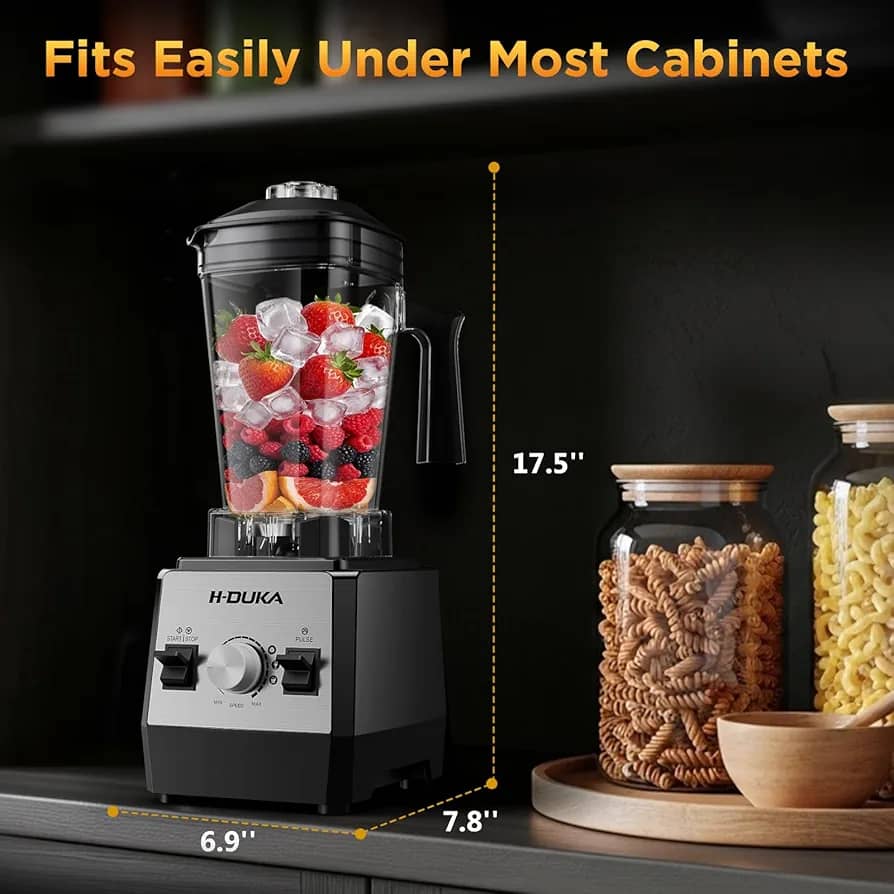 4-in-1 Professional Blender 2.5L – 6000W High Power | Smoothie Maker, Coffee Grinder, Citrus Juicer | 9 Speed Control